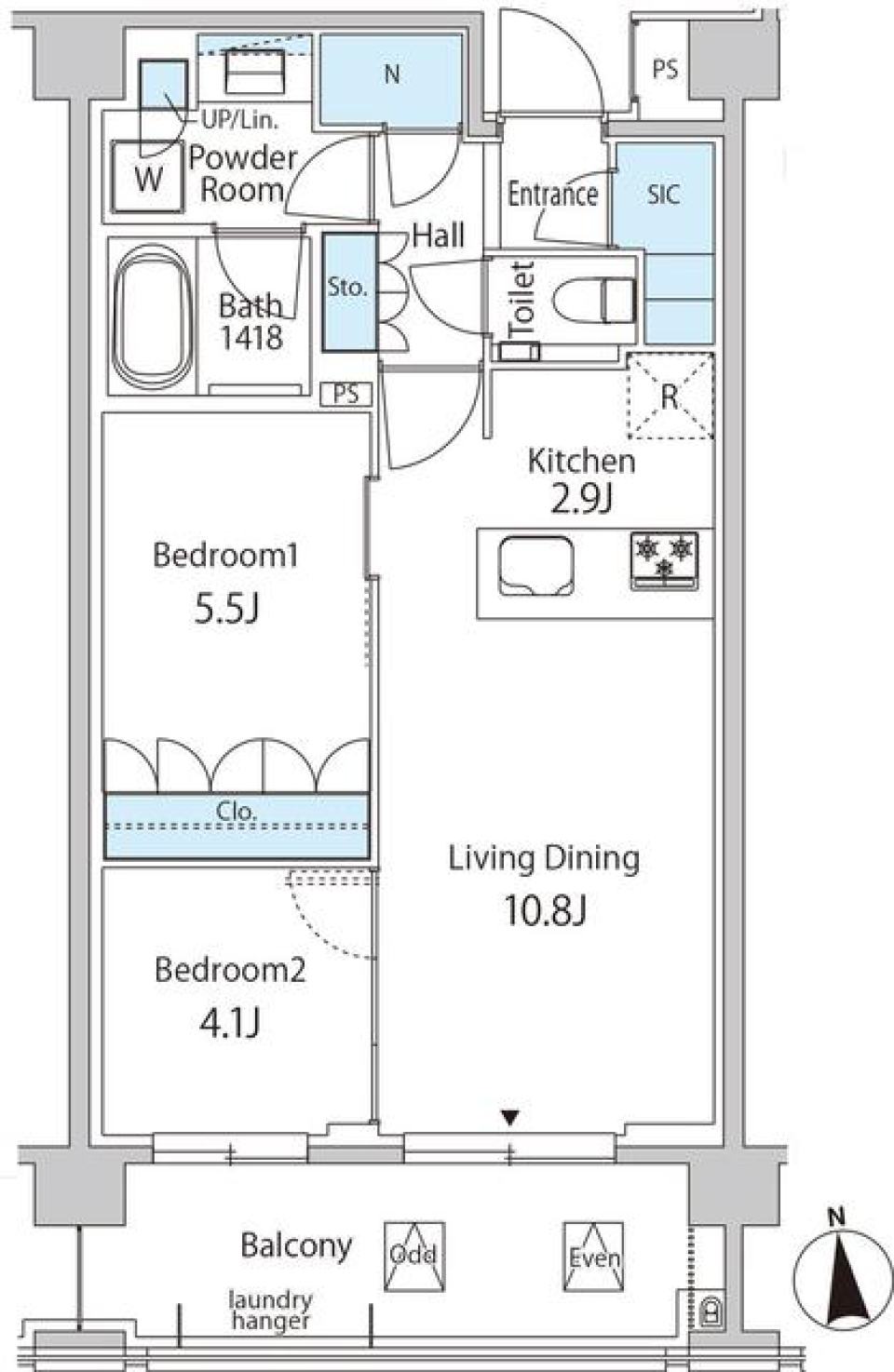 グリーンレジデンス赤坂　410号室の間取り図