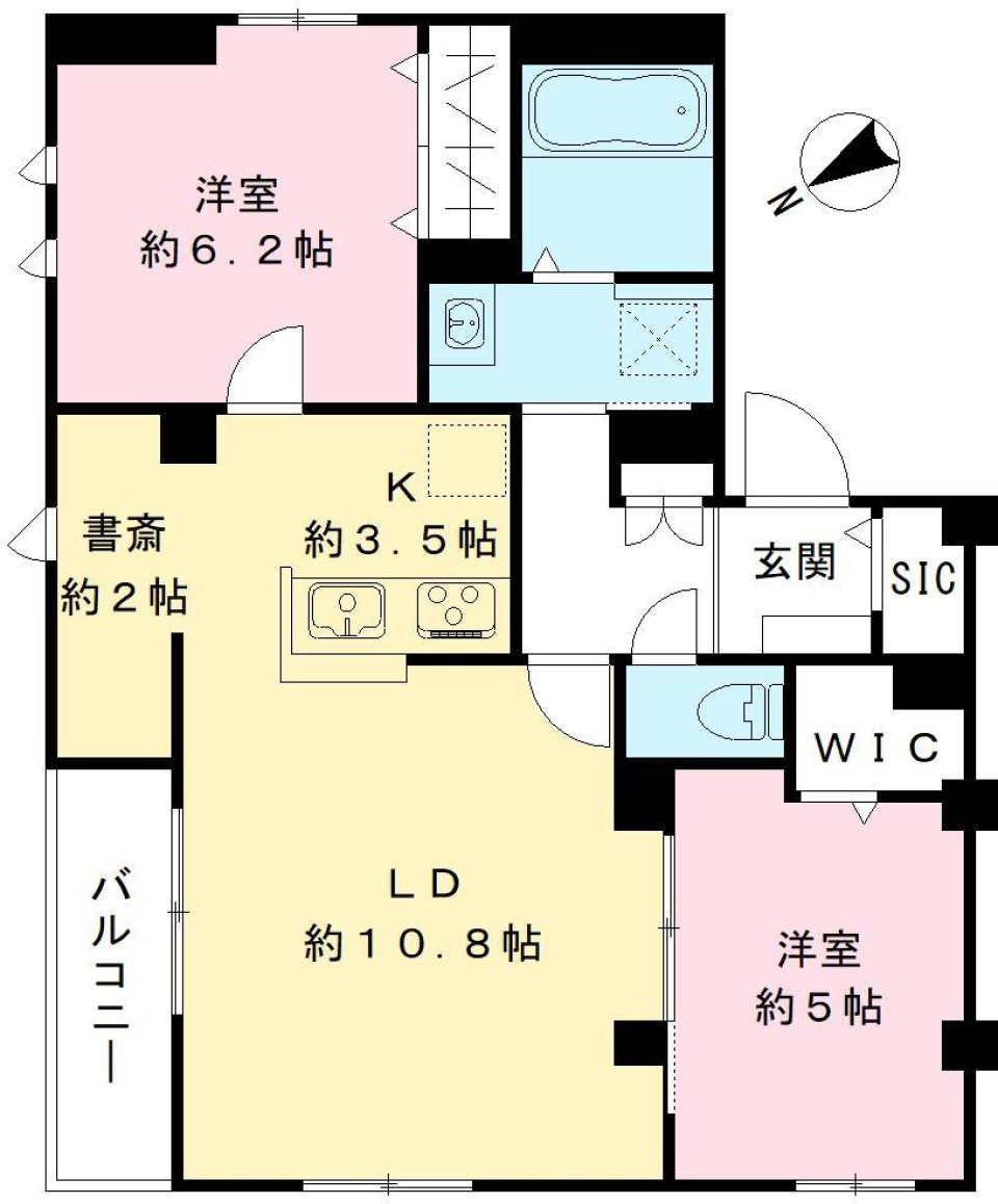Habitat　Kamada　202号室［新築］の間取り図