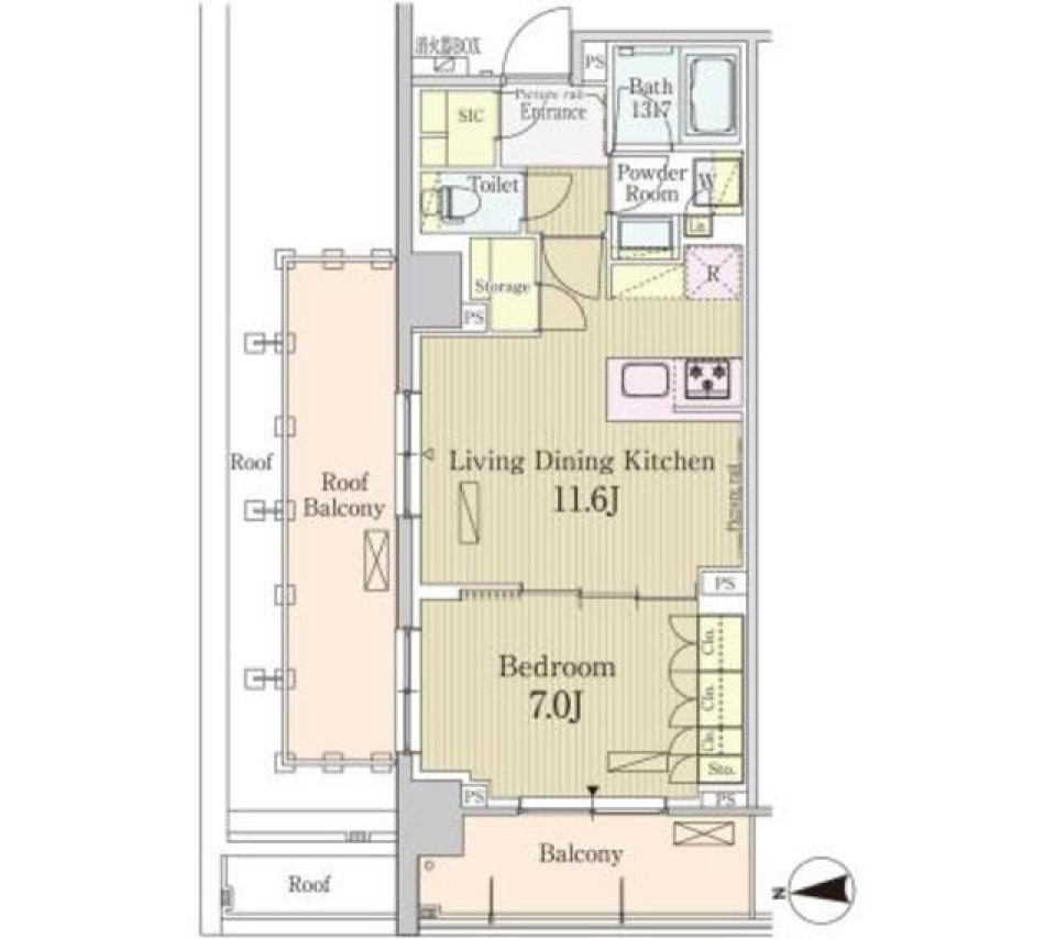 パークアクシス池田山　525号室［ペット可］の間取り図