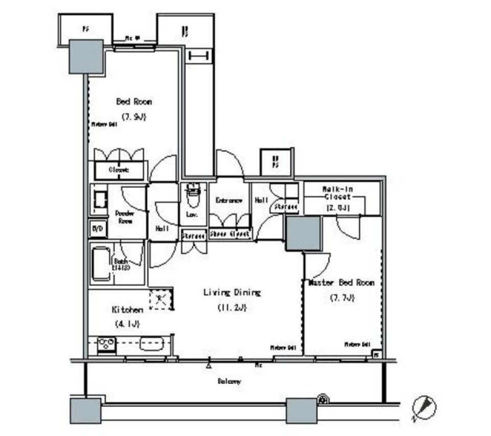 ＴＨＥ　ＴＯＫＹＯ　ＴＯＷＥＲＳ　ＭＩＤＴＯＷＥＲ　1519号室［ペット可］の間取り図