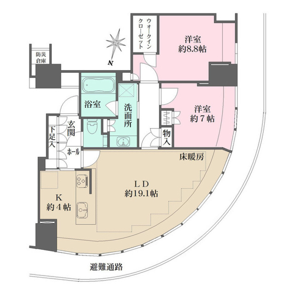 Ｂｒｉｌｌｉａ　Ｔｏｗｅｒ堂島 2015号室の間取り図