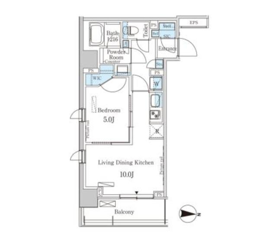 パークアクシス菊川　702号室［ペット可］の間取り図