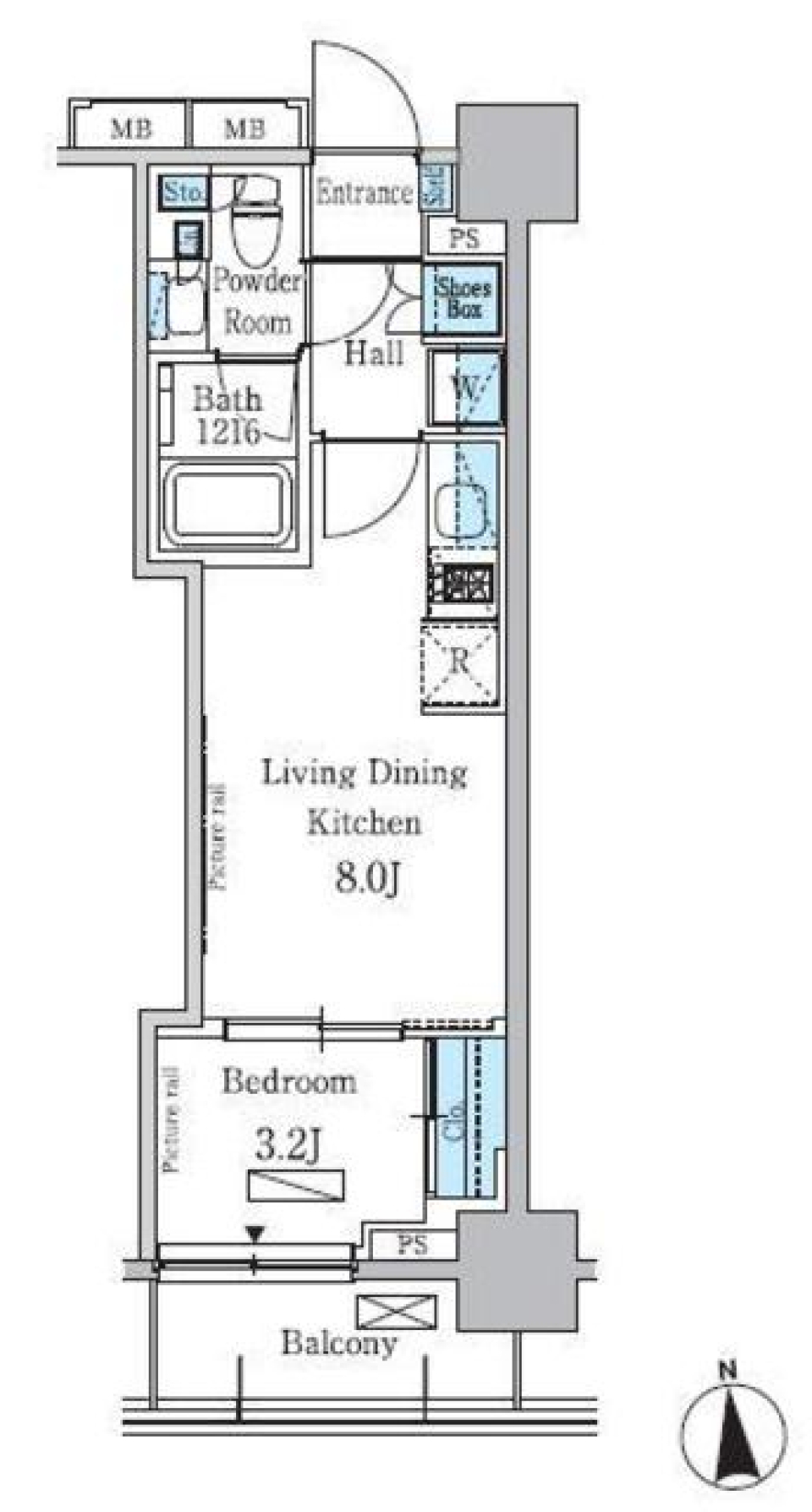 パークアクシス学芸大学レジデンス　606号室［ペット可］の間取り図