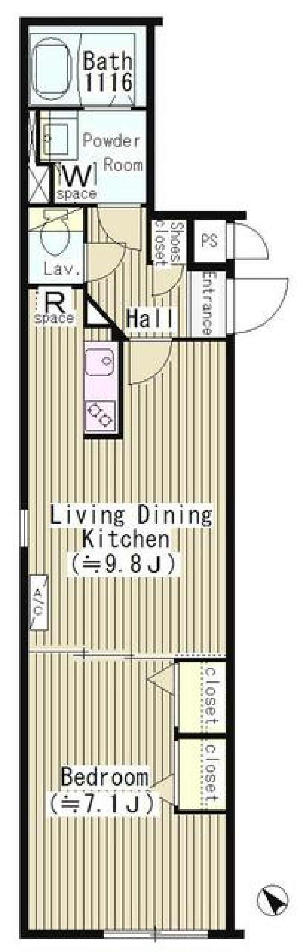 Ｍ．Ｇ．ＭＡＲＫ中目黒　302号室の間取り図