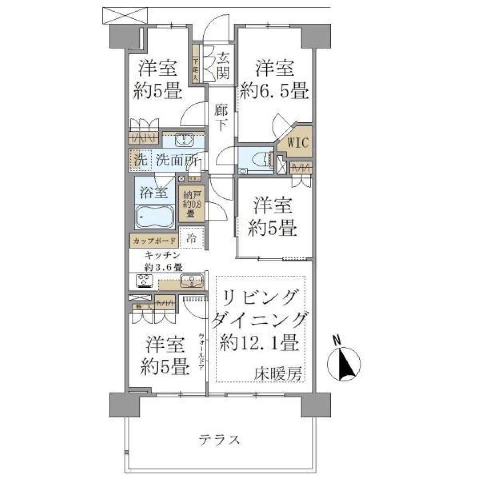 Ｂｒｉｌｌｉａ　Ｃｉｔｙ　三鷹　120号室の間取り図