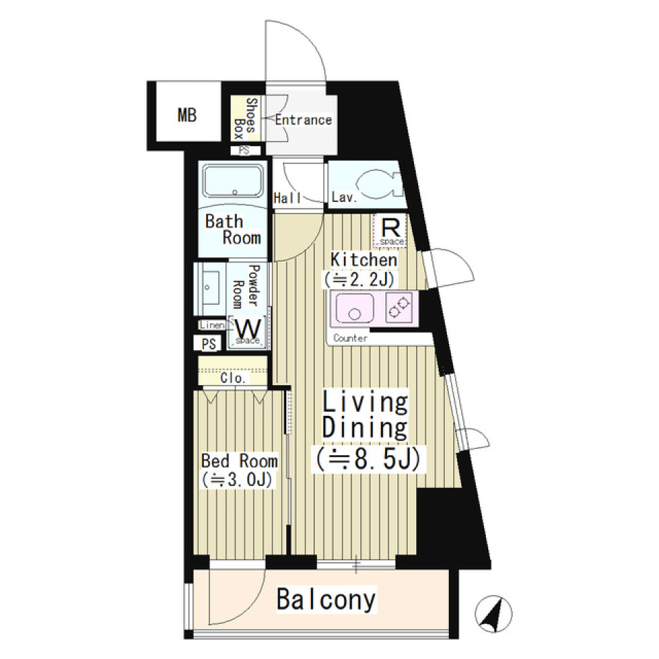 イレーネ初台　1101号室の間取り図