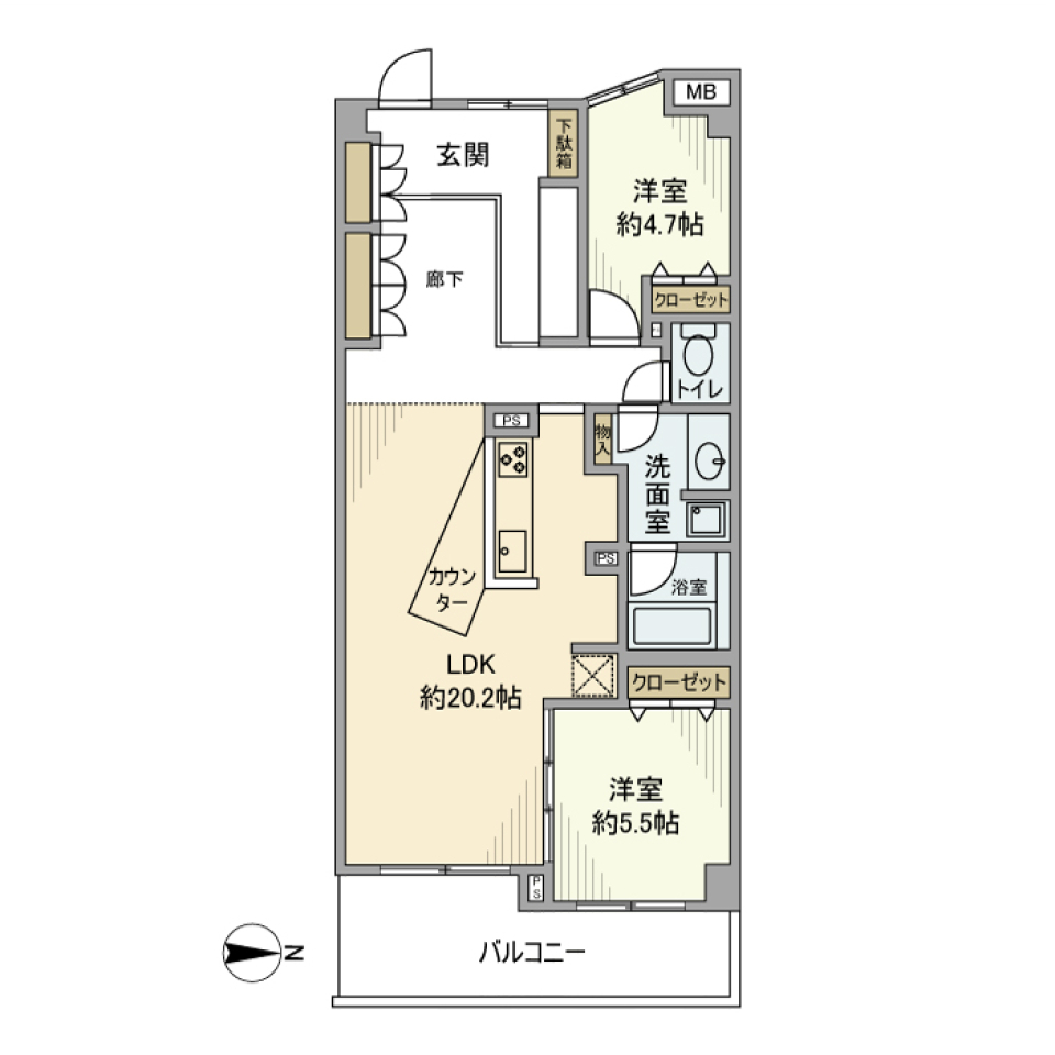 ディナ・スカーラ百合ヶ丘　405号室の間取り図