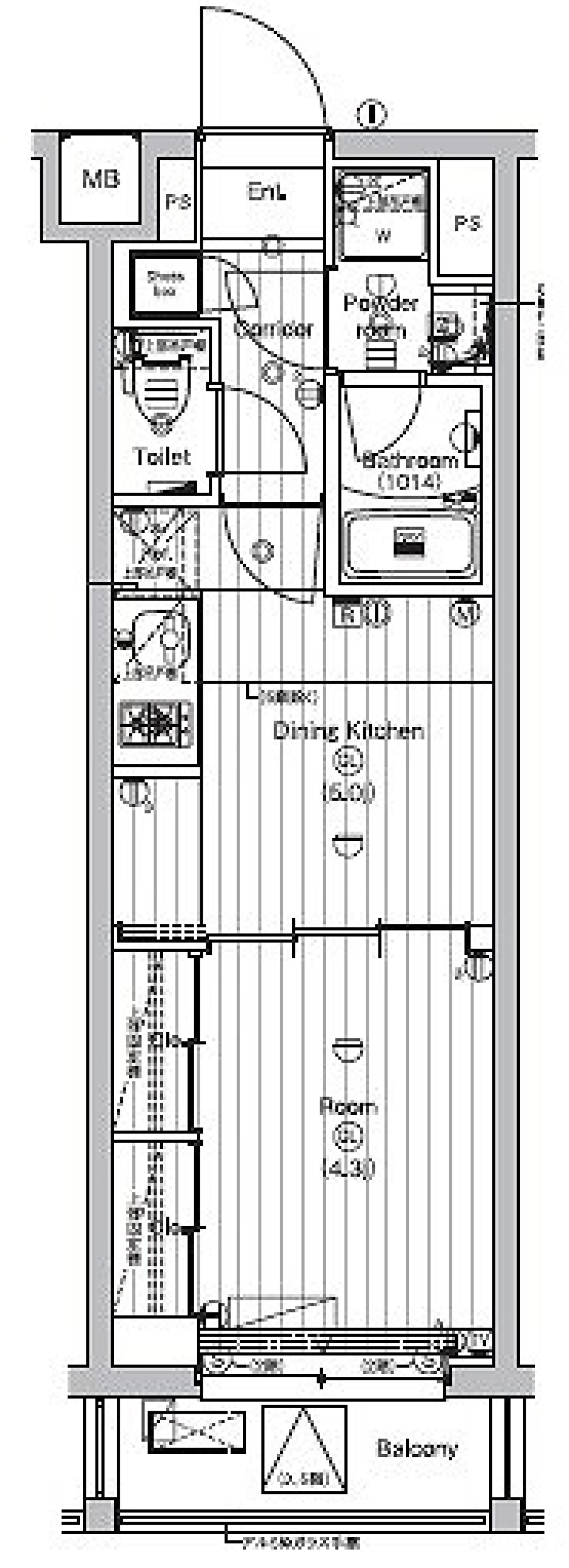 PREMIUM CUBE 新宿中井　302号室［ペット可］の間取り図