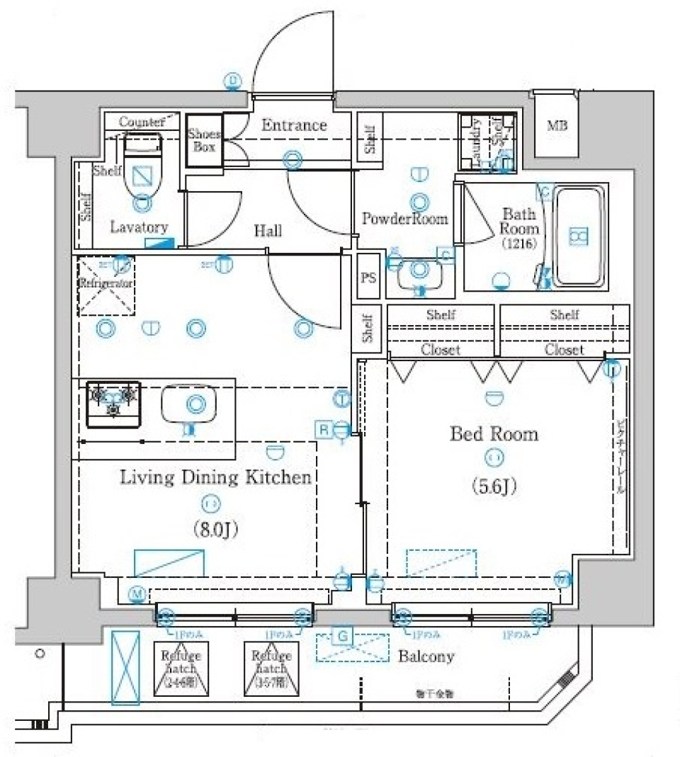 ラフィスタときわ台　607号室［ペット可］の間取り図