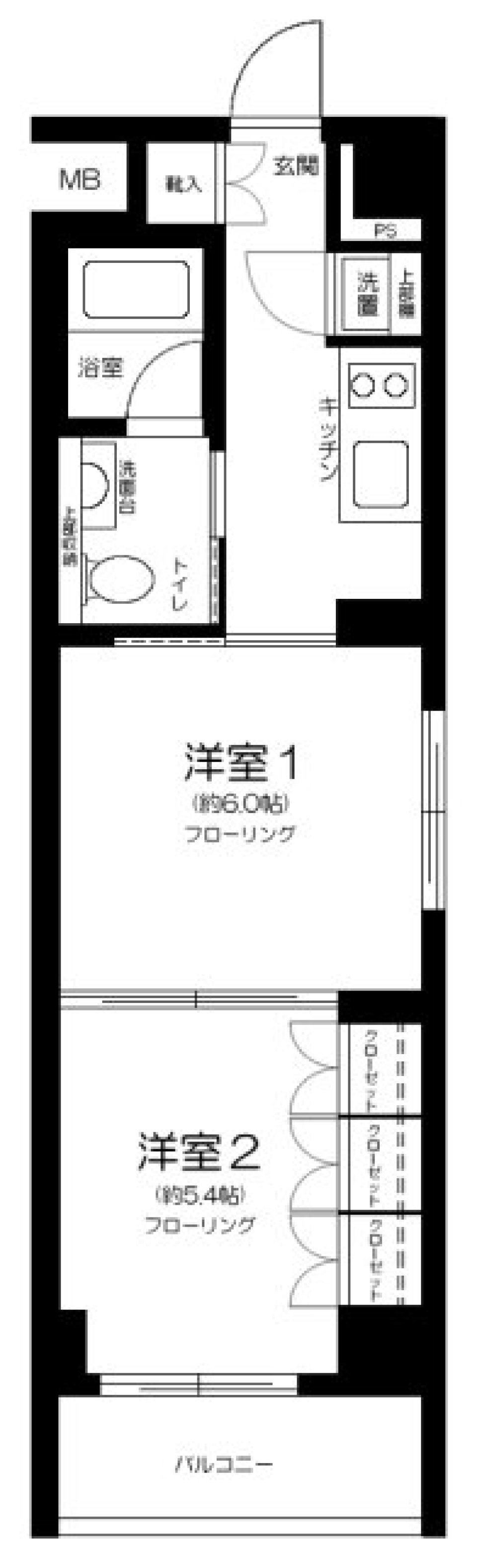 フィース水天宮前　208号室の間取り図