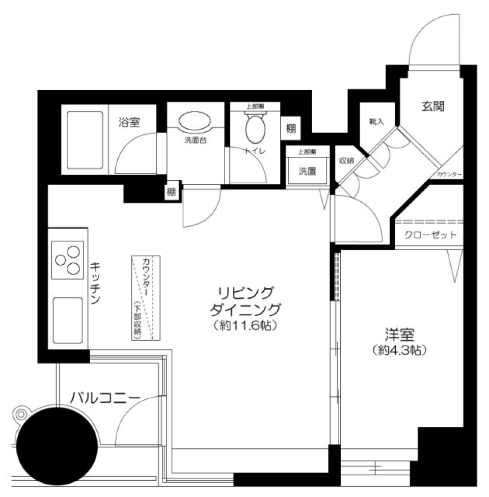 パレ・ソレイユ東日本橋　401号室の間取り図