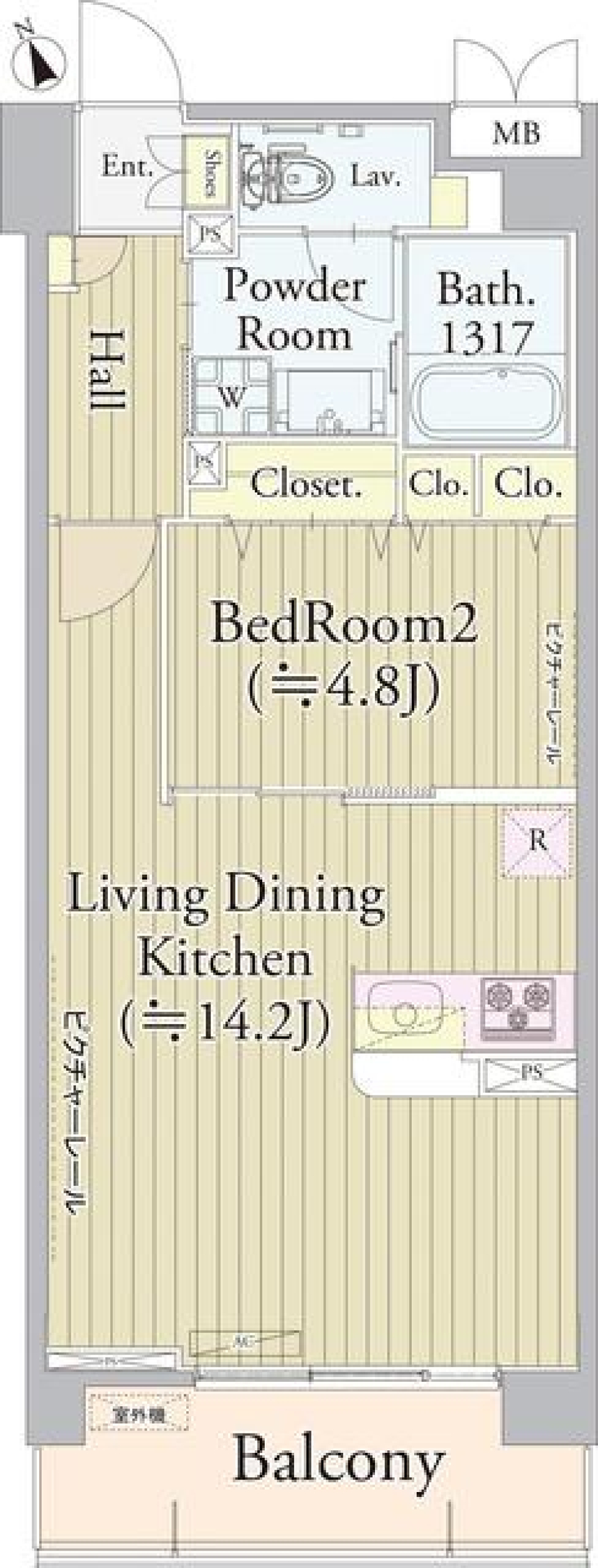 エストレリータ新宿落合　103号室の間取り図