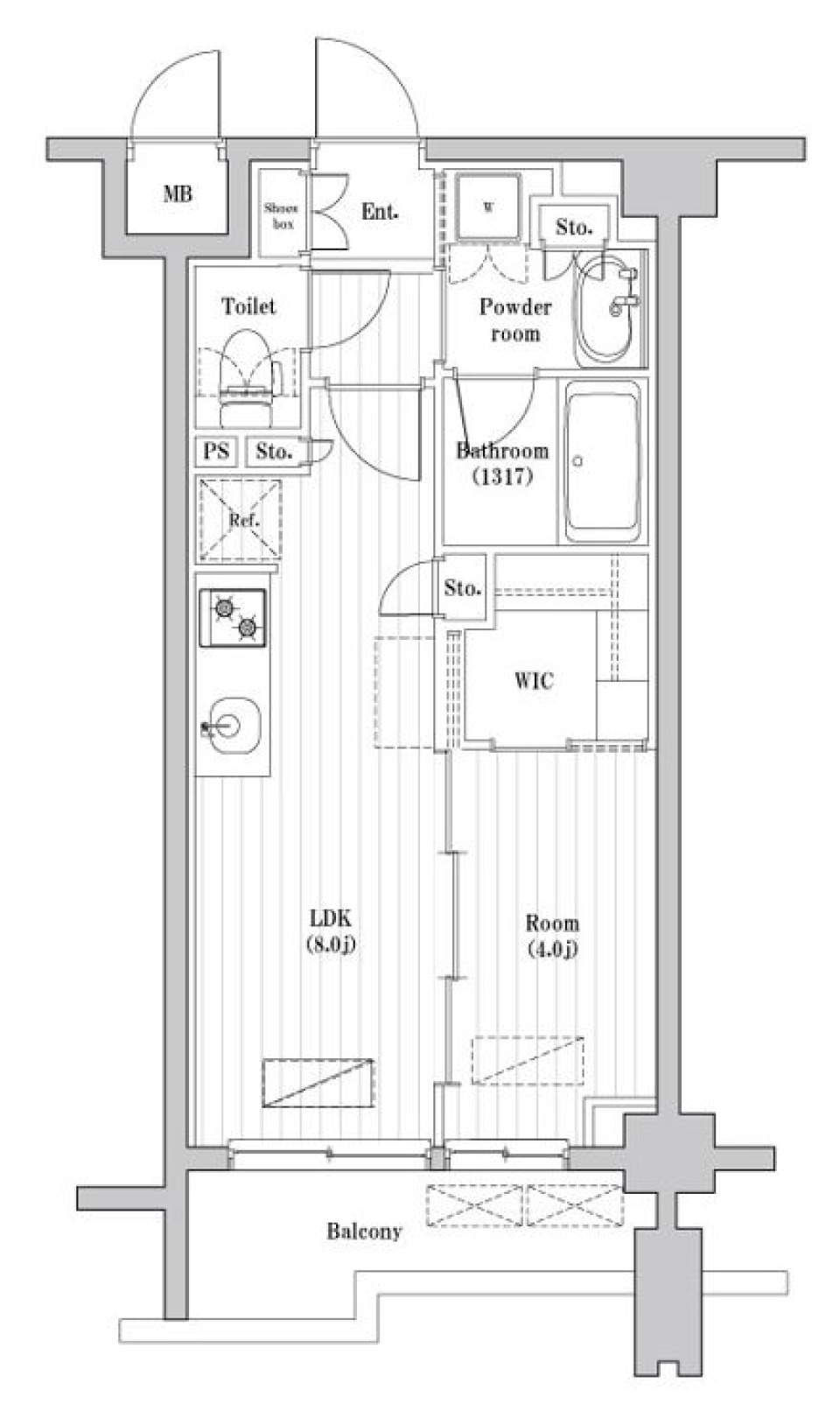 レジデンス桜新町ガーデン　302号室［ペット可］の間取り図