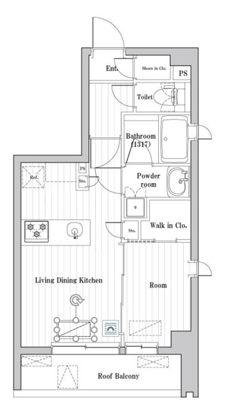 レジデンス桜新町ガーデン　314号室［ペット可］の間取り図