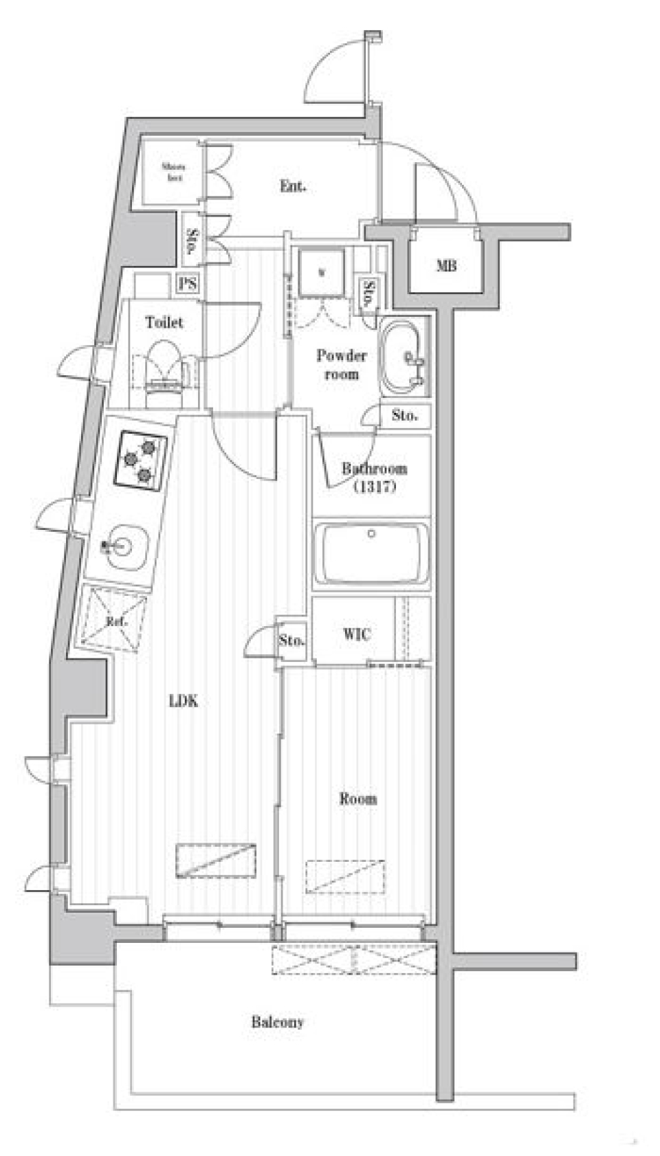 レジデンス桜新町ガーデン　307号室［ペット可］の間取り図
