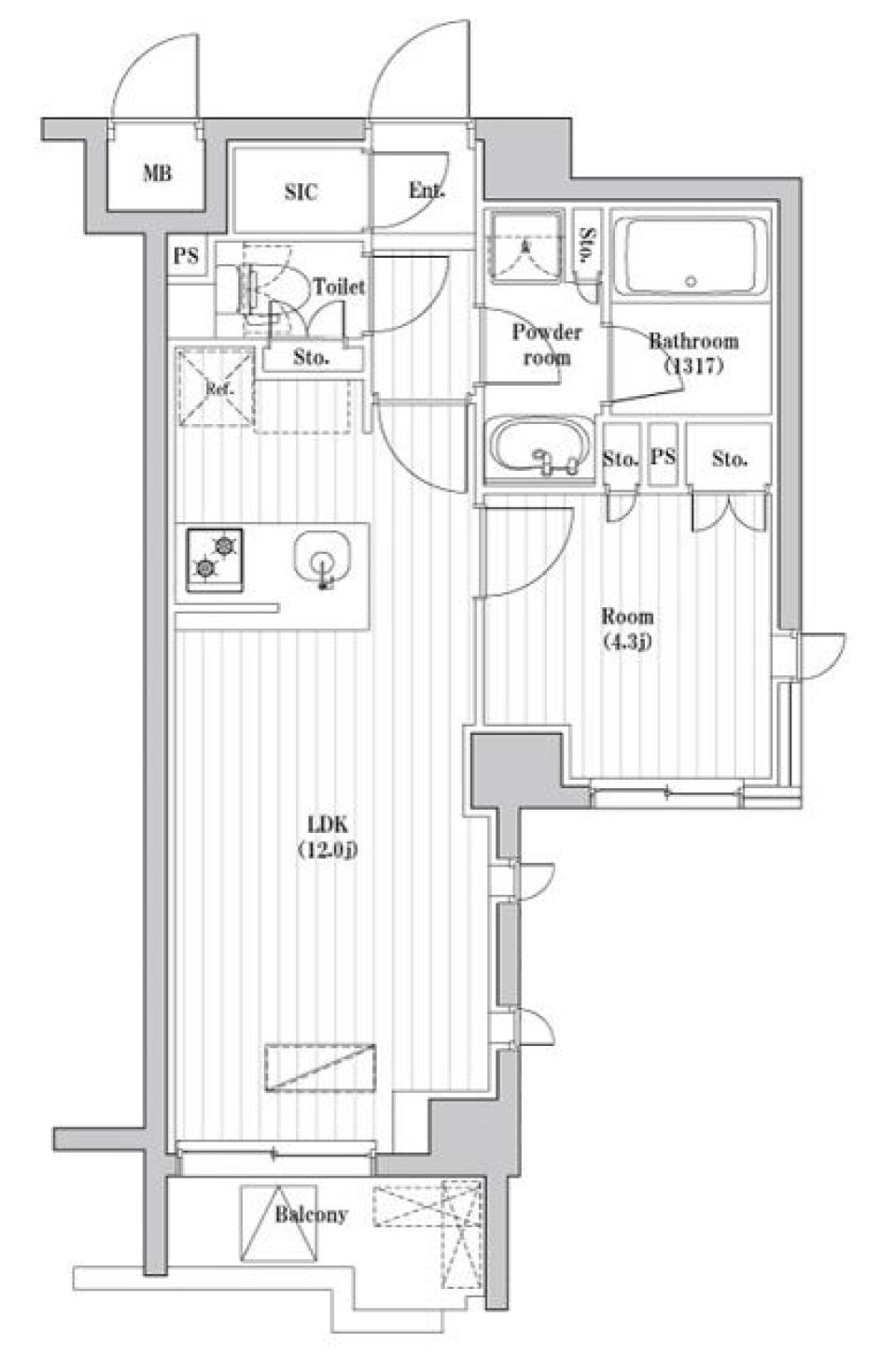レジデンス桜新町ガーデン　306号室［ペット可］の間取り図