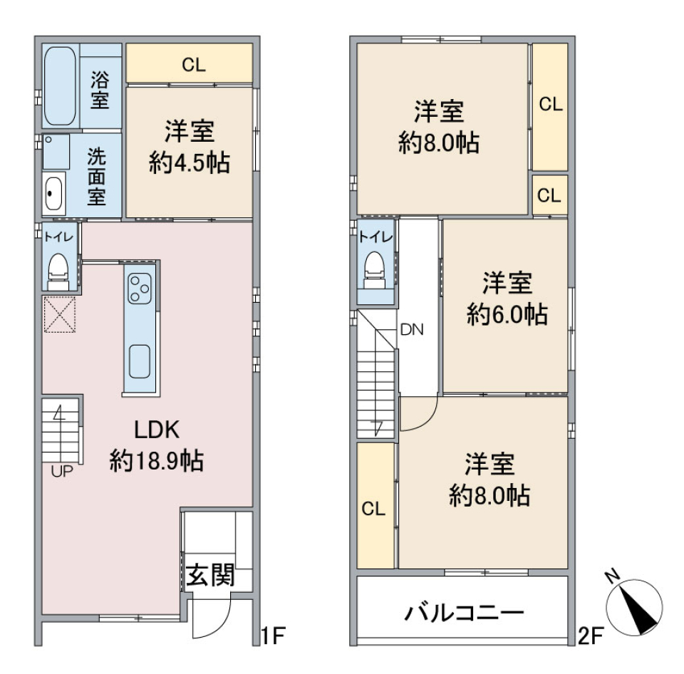 バンクーバー１１２４代万町 A棟［ペット可］の間取り図