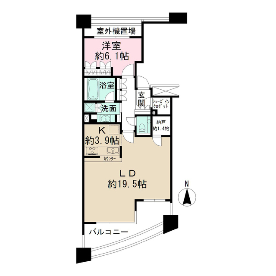 セントラルガーデン・レジデンスＣ棟 805号室の間取り図