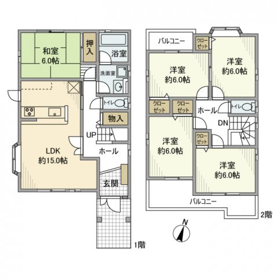 菊住１丁目戸建の間取り図