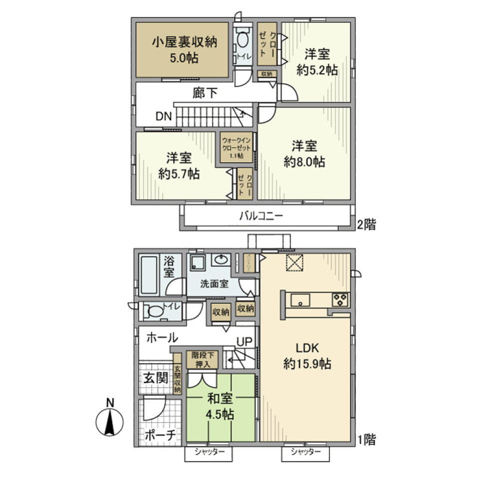 梅が丘５丁目戸建の間取り図