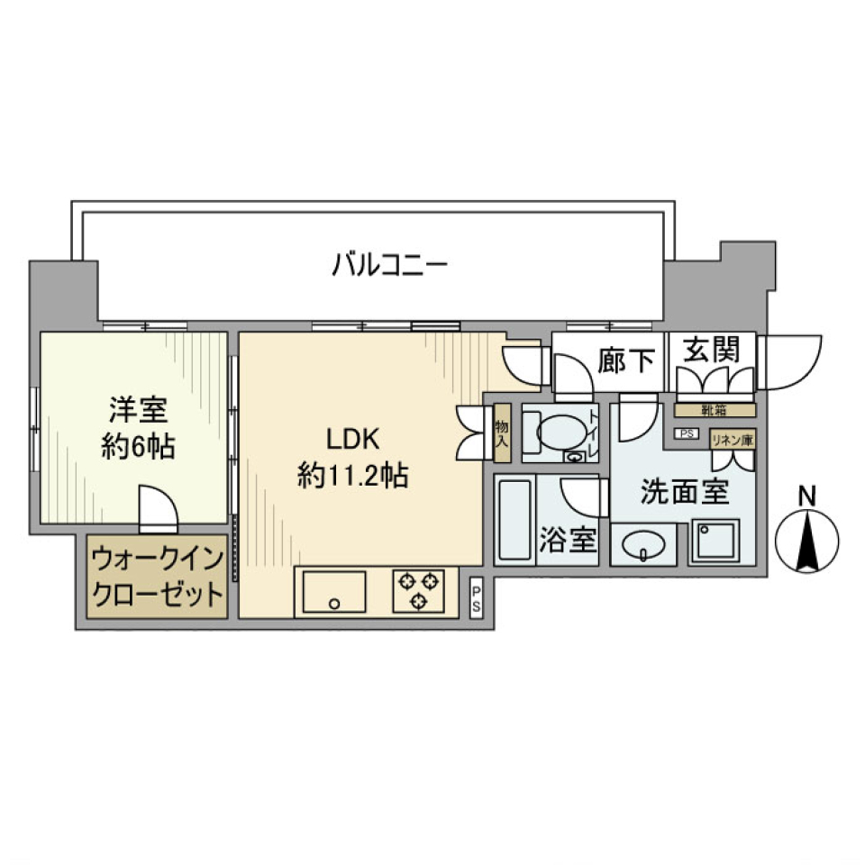 プラウドタワー名古屋伏見 1504号室の間取り図