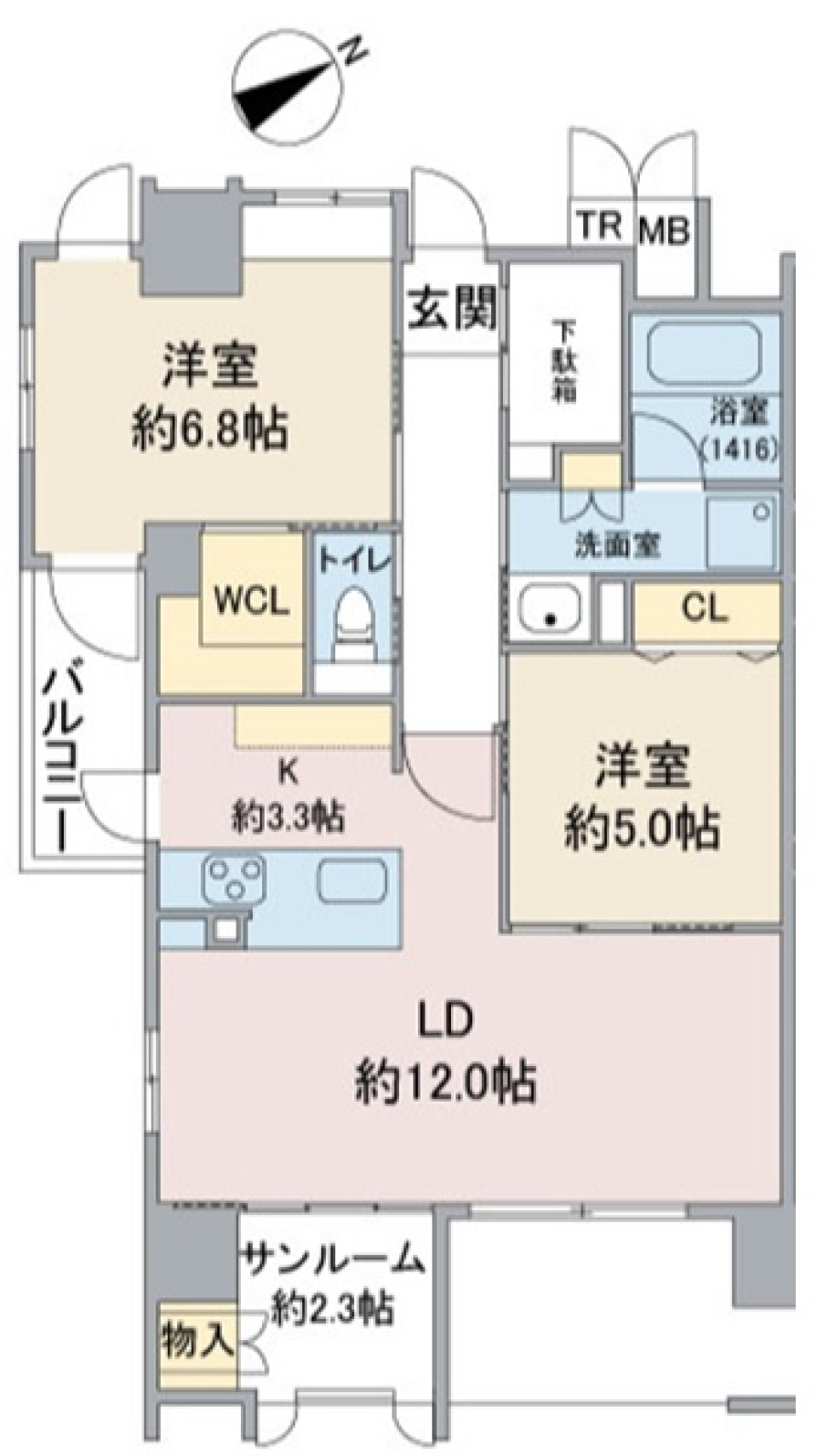 Ｇｒａｎｄ Ｐａｌａｃｅ ＩＫＡＩ 701号室の間取り図
