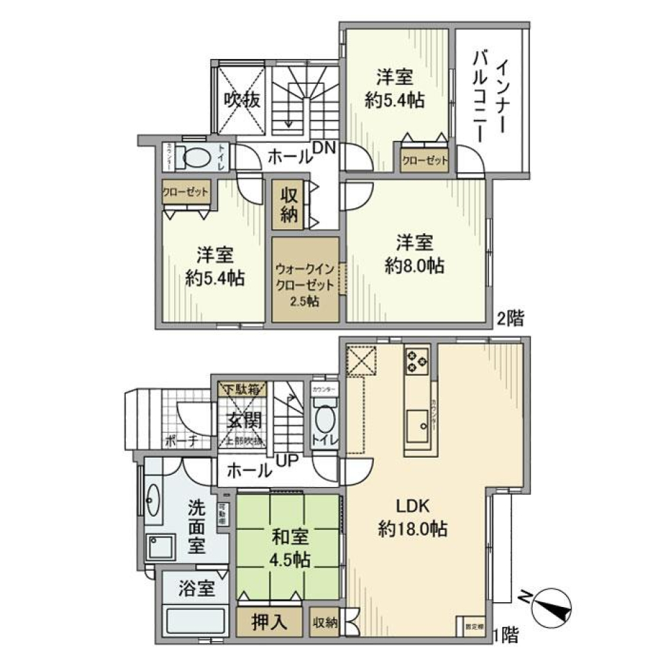 今川町花池戸建の間取り図