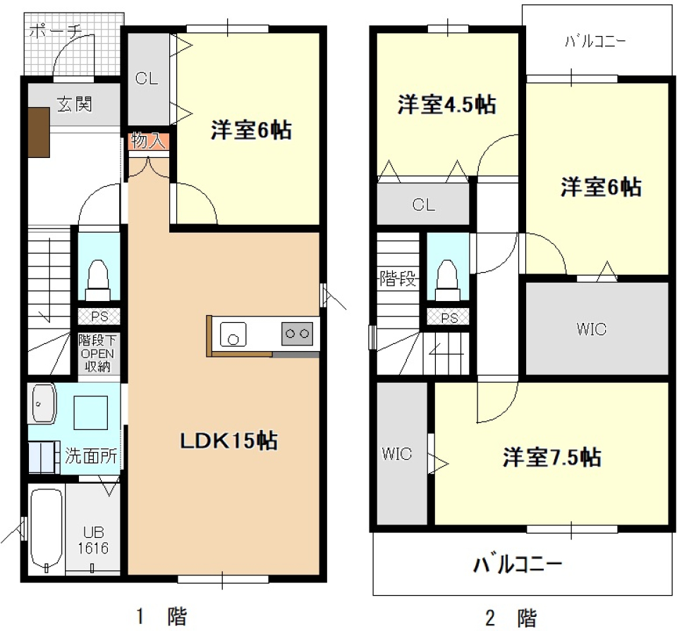 陸田栗林１－８ＫＯＤＡＴＥＸⅥ-Ｈ　00001号室［ペット可］の間取り図
