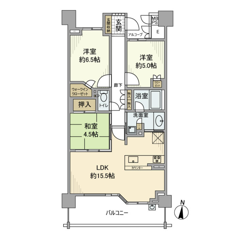 ヴィラス星ヶ丘の森　530号室の間取り図