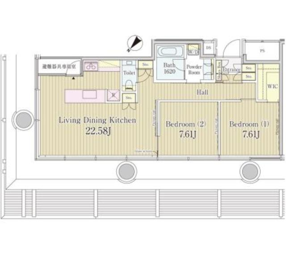 エル・セレーノ元赤坂レジデンス　1810号室の間取り図