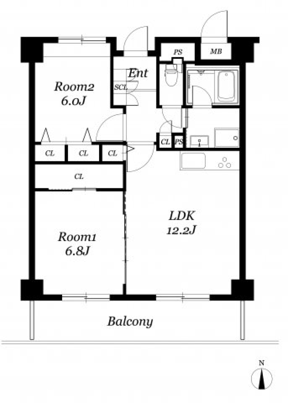 レジディア西天満（旧リヴァージュ西天満） 801号室の間取り図