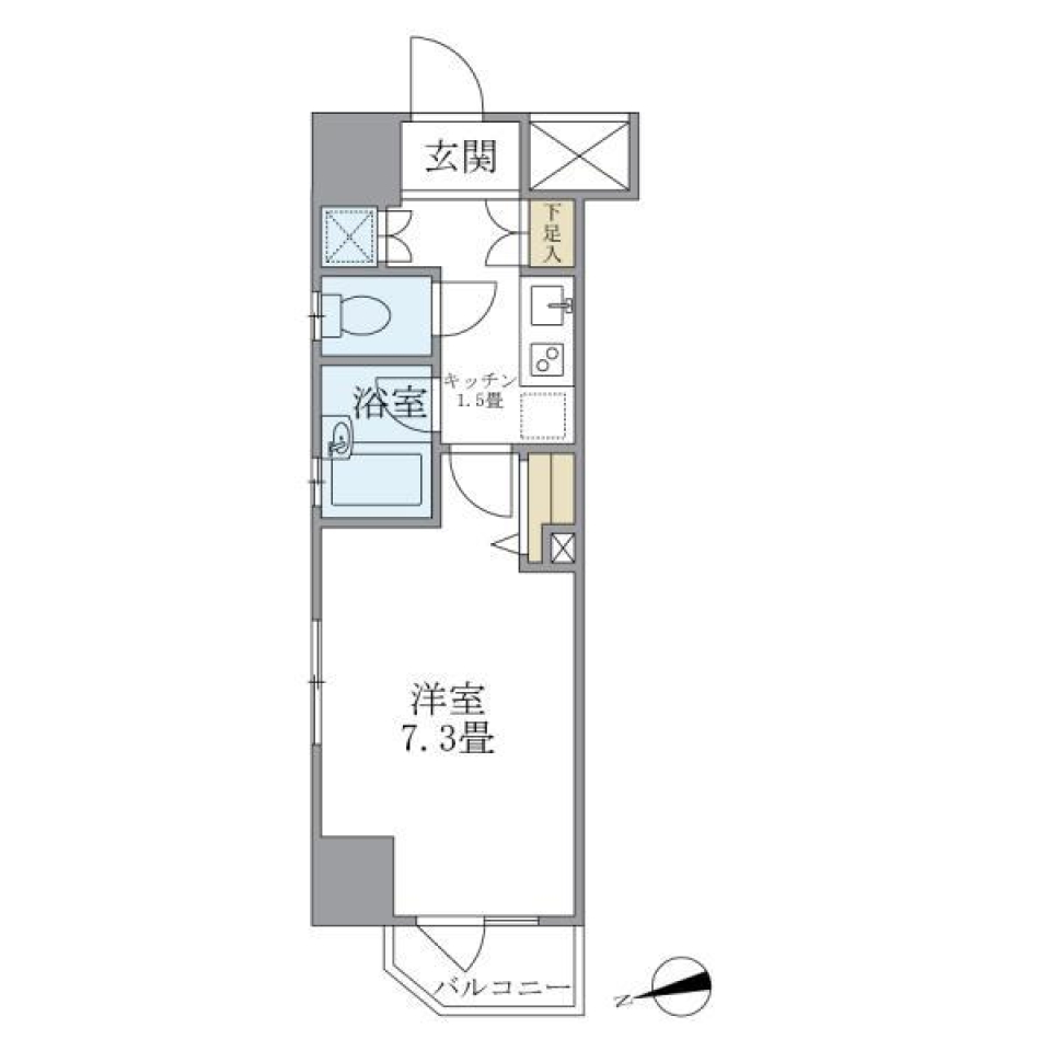 コート新御徒町　201号室の間取り図
