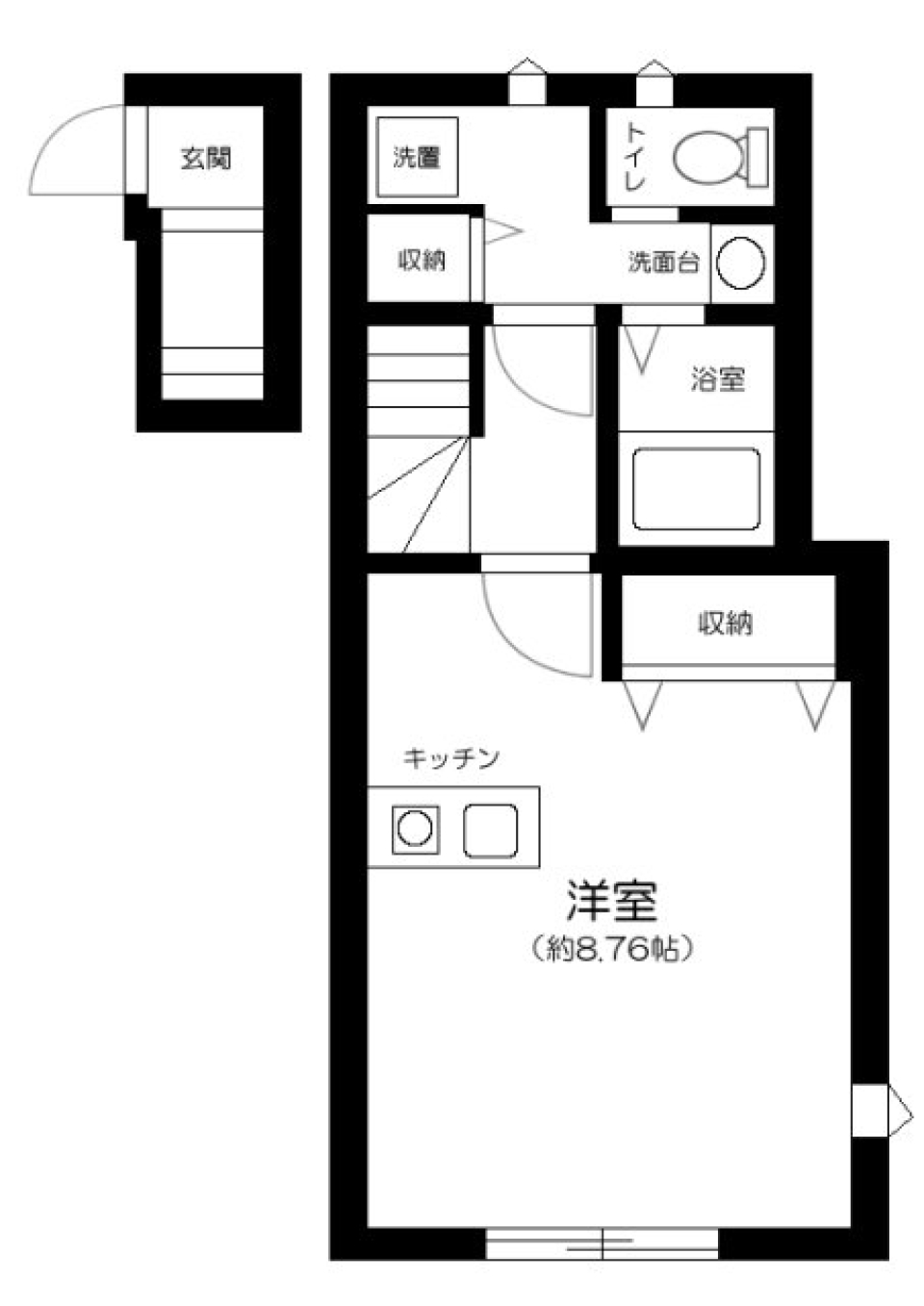 (仮称)調布市飛田給長屋計画　301号室［新築］の間取り図