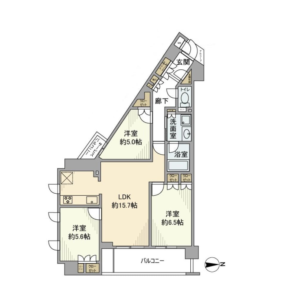 ファインフラッツ樟葉グランデ 204号室の間取り図