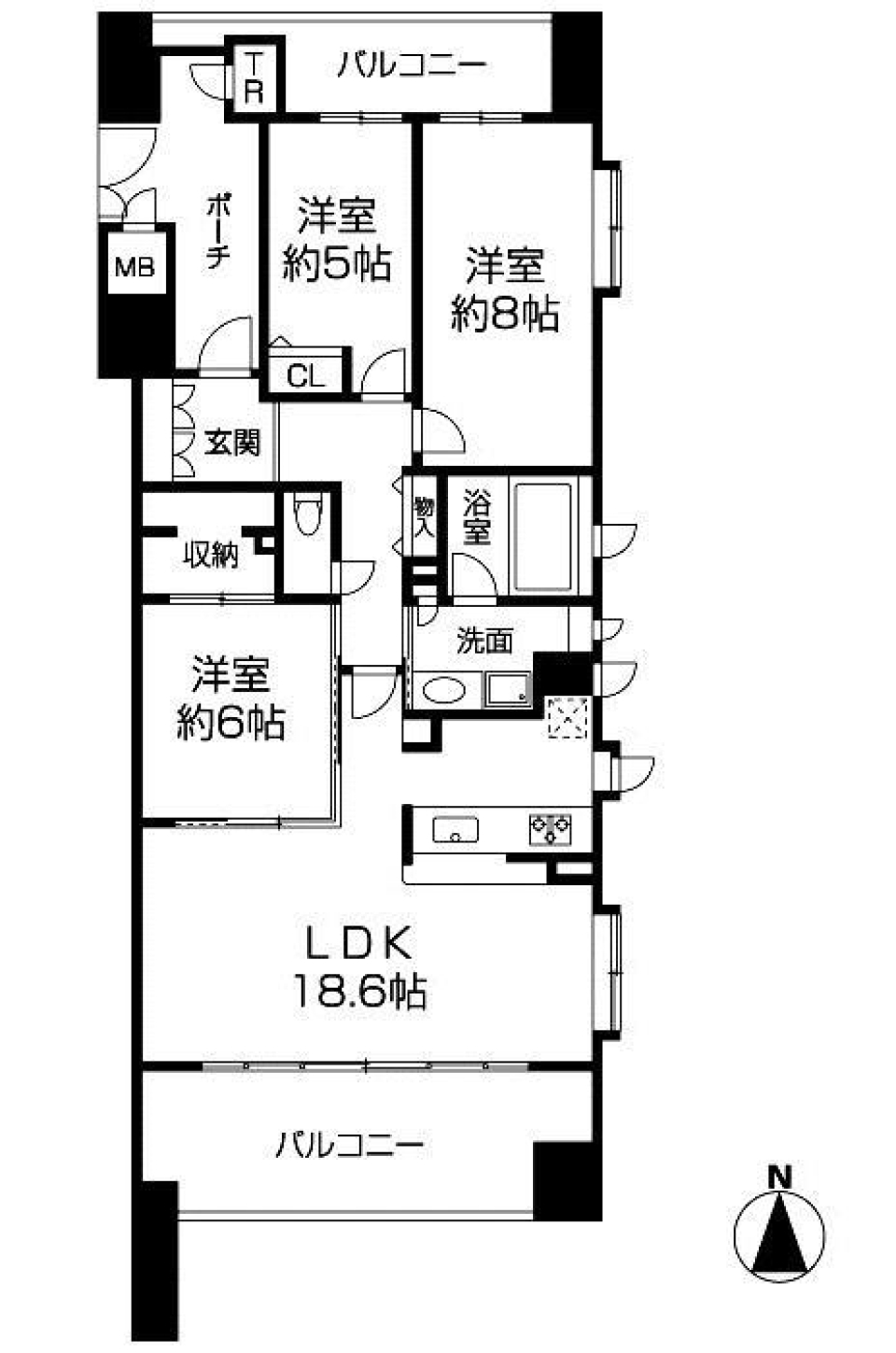 ディークラディア豊中少路スターブルゲート 306号室の間取り図