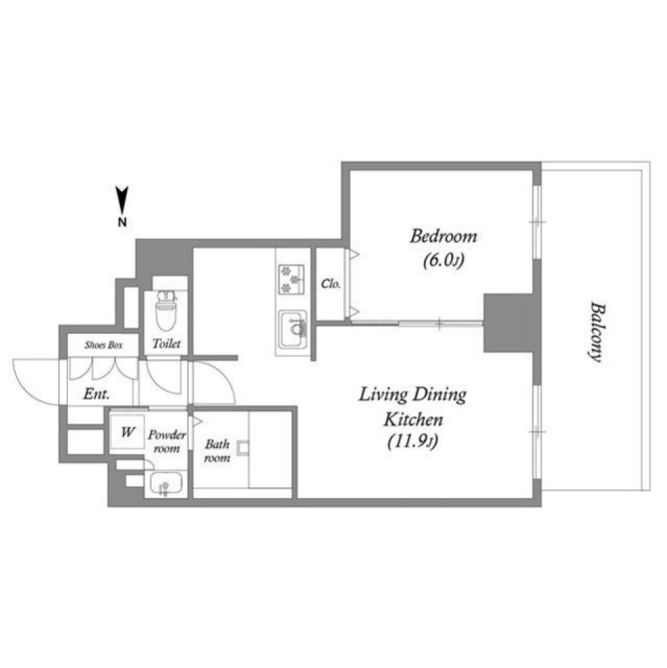 TOPAZ江坂 0807号室の間取り図