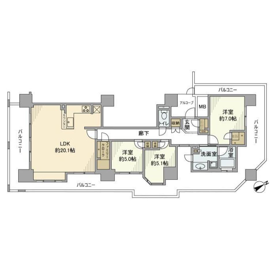 ビッグカーサ堺しらさぎ駅前ｔｏｗｅｒｃａｓａＤ 922号室の間取り図