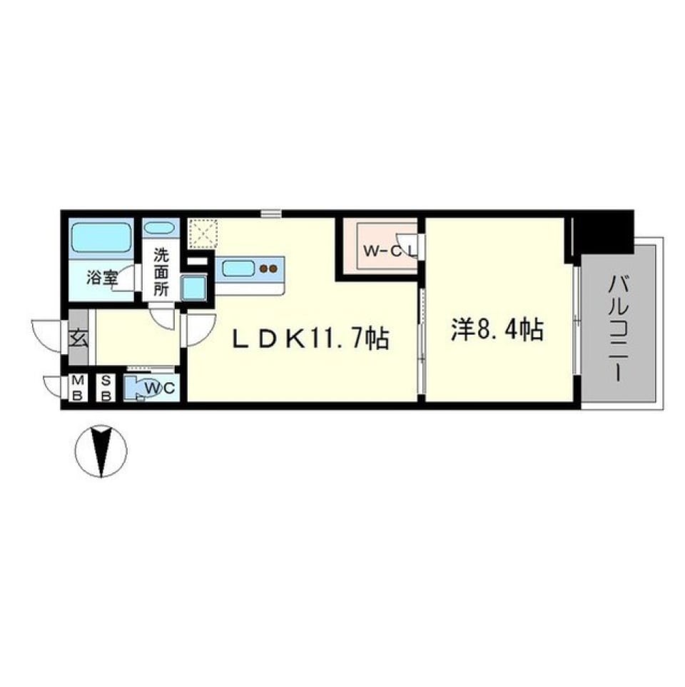 ラクラス長堀橋　1005号室の間取り図