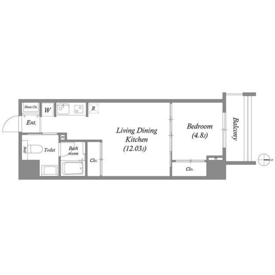 Uresidence Temmabashi 0803号室［ペット可］の間取り図