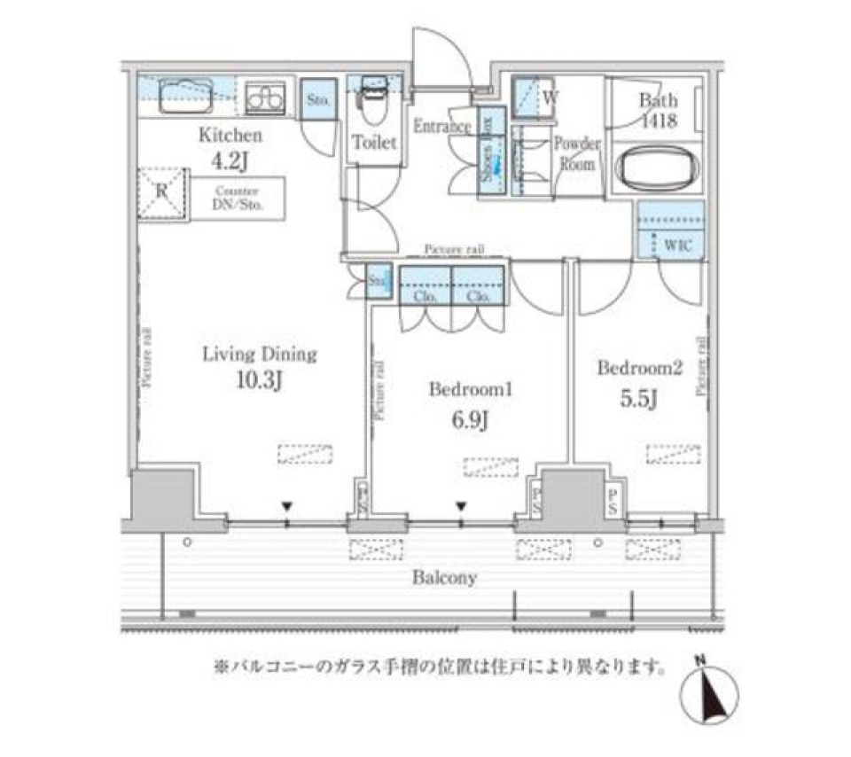 パークアクシス柏の葉　903号室［ペット可］の間取り図