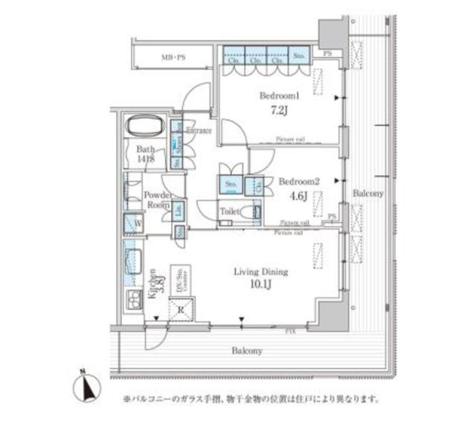 パークアクシス柏の葉　1202号室［ペット可］の間取り図