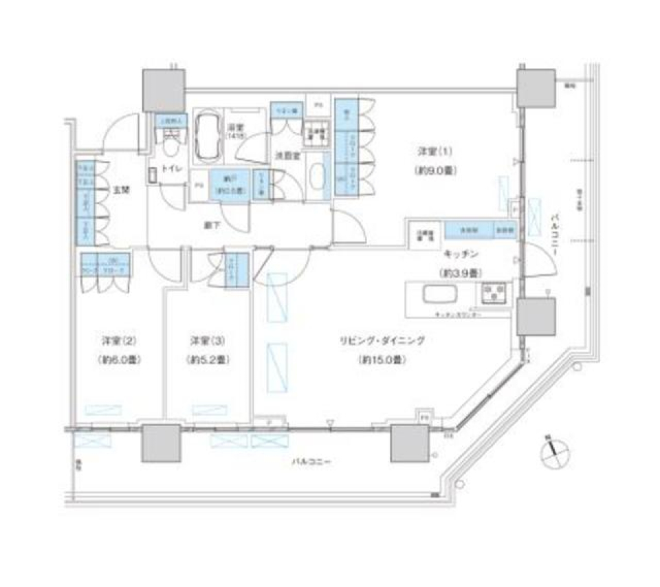 パークシティ柏の葉キャンパス　ザ・ゲートタワー　ウエスト　3610号室［ペット可］の間取り図