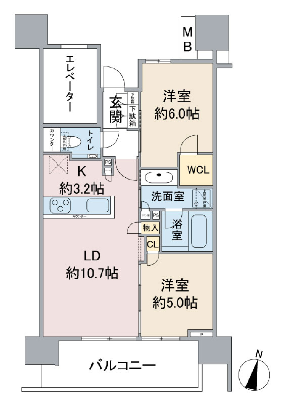 プラウド大宮桜木町　203号室の間取り図