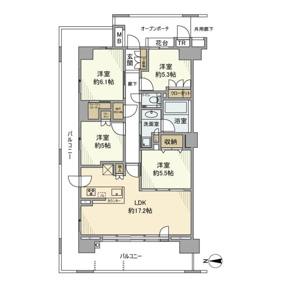 プラウド船橋二街区　301号室の間取り図