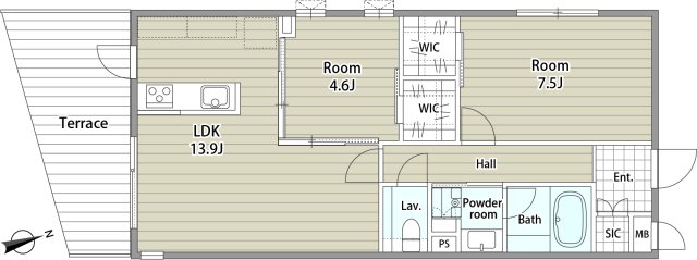 生活しやすいよう、部屋それぞれの空間面積をたっぷりとっています。全部屋収納付き！