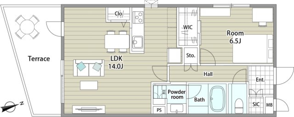 CLIVIA八幡　402号室［新築］の間取り図