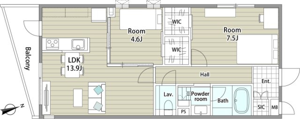 CLIVIA八幡　302号室［新築］の間取り図