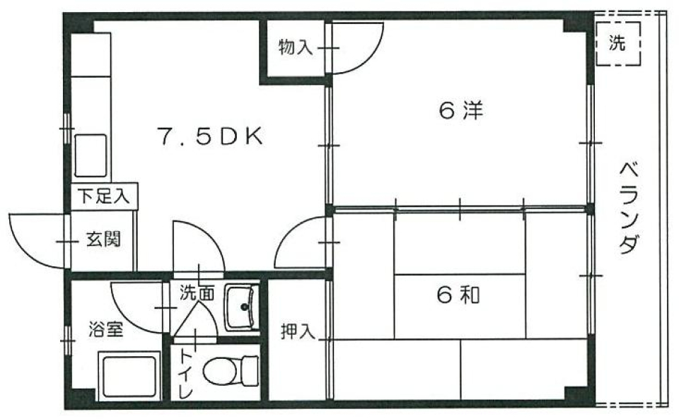 島本マンション 304号室［ペット可］の間取り図