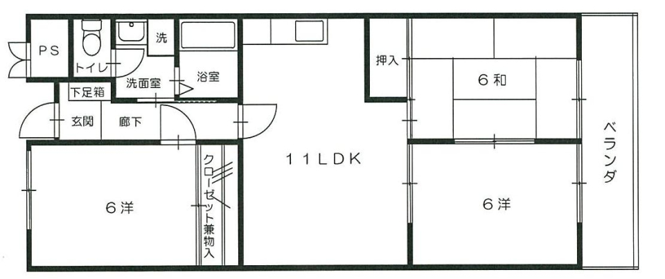 グリーン・ビュー祇園 205号室の間取り図