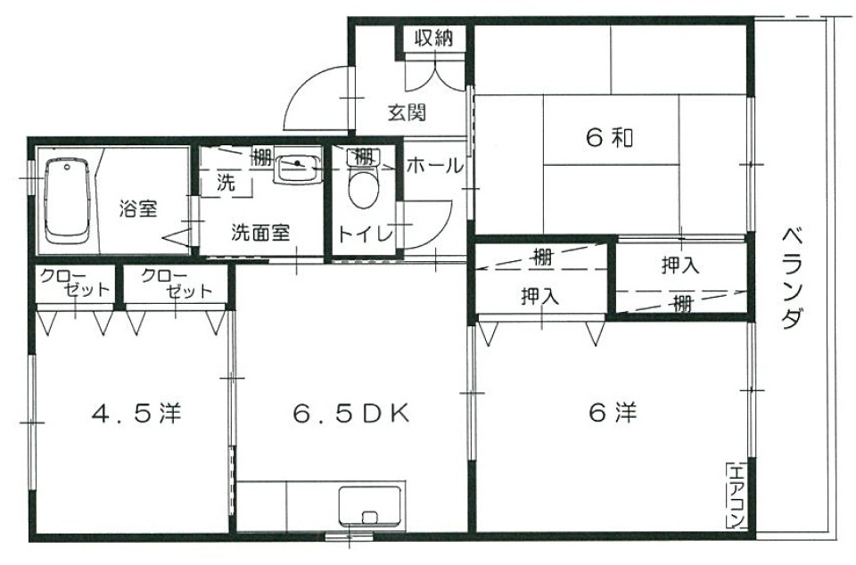 フィールドエッヂE棟　202号室の間取り図